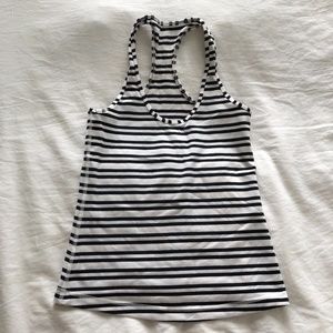 Lululemon Cool Racerback - B&W Stripe, Size 4